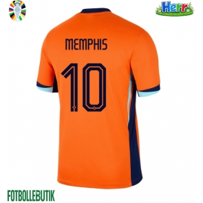 Nederländerna Memphis Depay #10 Hemmatröja EM 2024 Kortärmad